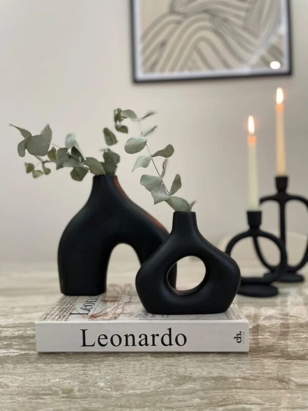 Nordic Style Ceramic Vase, Boho Decor, Unique Decor, Minimalist Decor, Ring Vase, Housewarming Gift, New Home